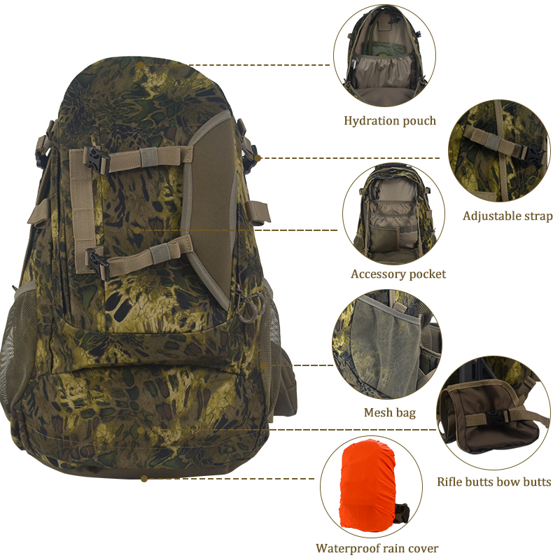 Waterproof Dark Timber Hunting Camouflage Gun Day Pack