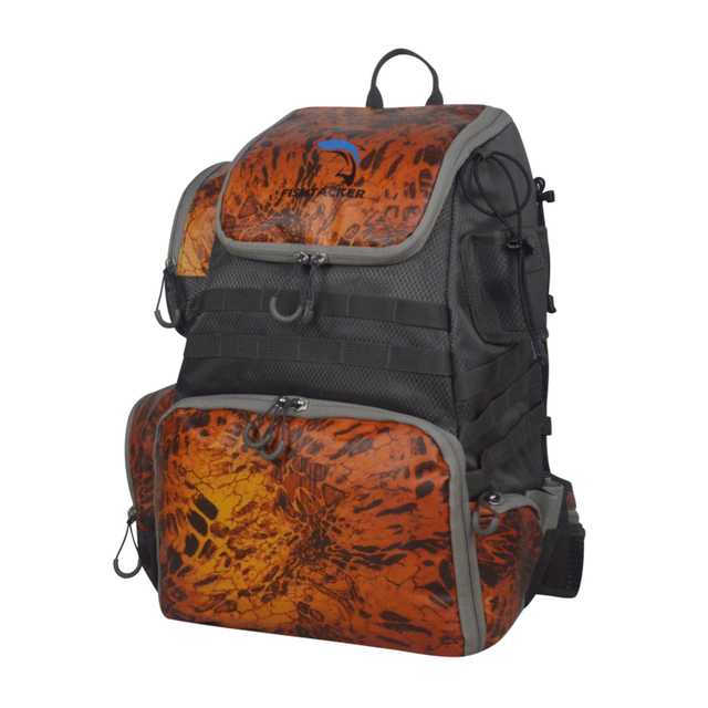 Backpack Water-Resistant Fishing Gear Bags with Rod Holder And Fishing Tackle Backpack Storage Bag