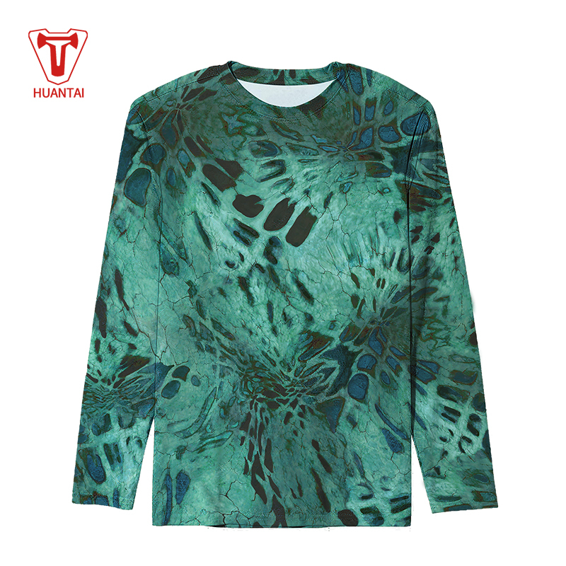 free sample High quality Custom Mens 2019 New Designed merino wool natural camo long sleeve hunting t-shirt