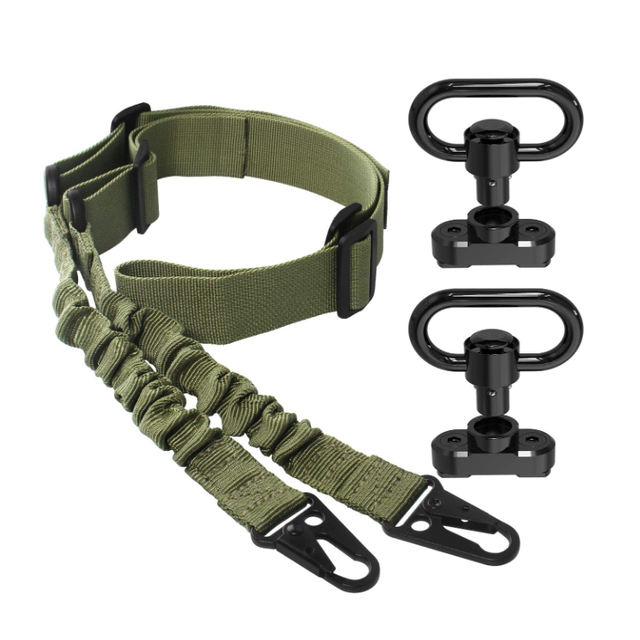 Adjustable Tactical Gun Sling Belt Single Point 1000D Heavy Duty Mount Bungee Military Rifle Sling Kit Airsoft Strap