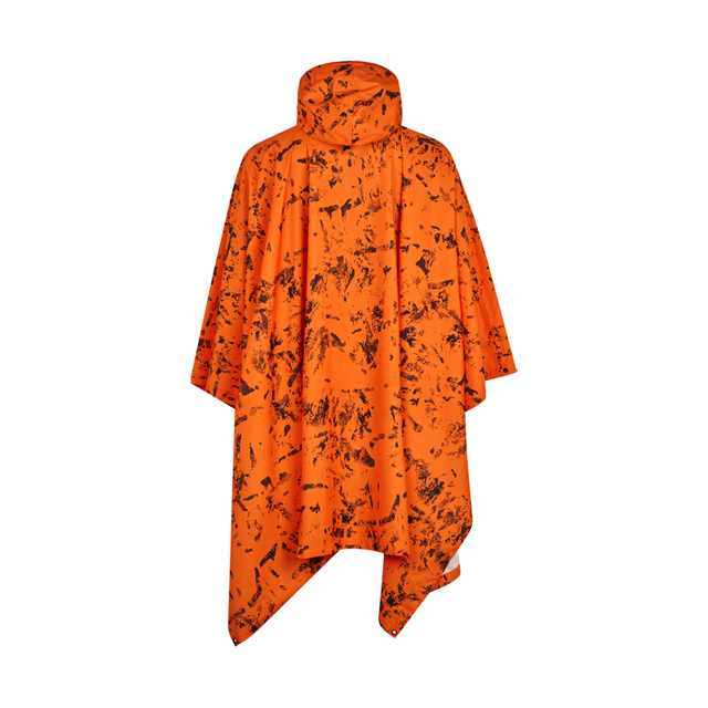 orange Light & Packable Hi-Vis Camo Waterproof Hunting Poncho