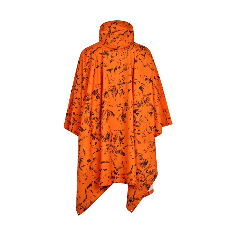 orange Light & Packable Hi-Vis Camo Waterproof Hunting Poncho